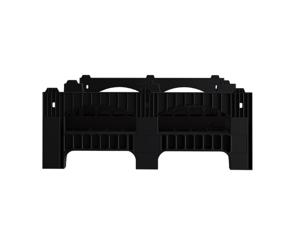 Пластиковый паллет BottleRack 1200х1000х380 мм перфорированный на ножках с бортиком для бутылей